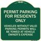 Signmission Permit Parking for Residents Vehicles w/o Valid Parking Permits Towe Alum, 18" x 18", G-1818-23329 A-DES-G-1818-23329 - alternate 1